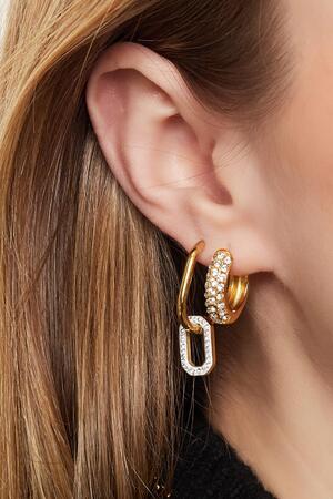 Earrings shiny hoops Gold Stainless Steel h5 Immagine3